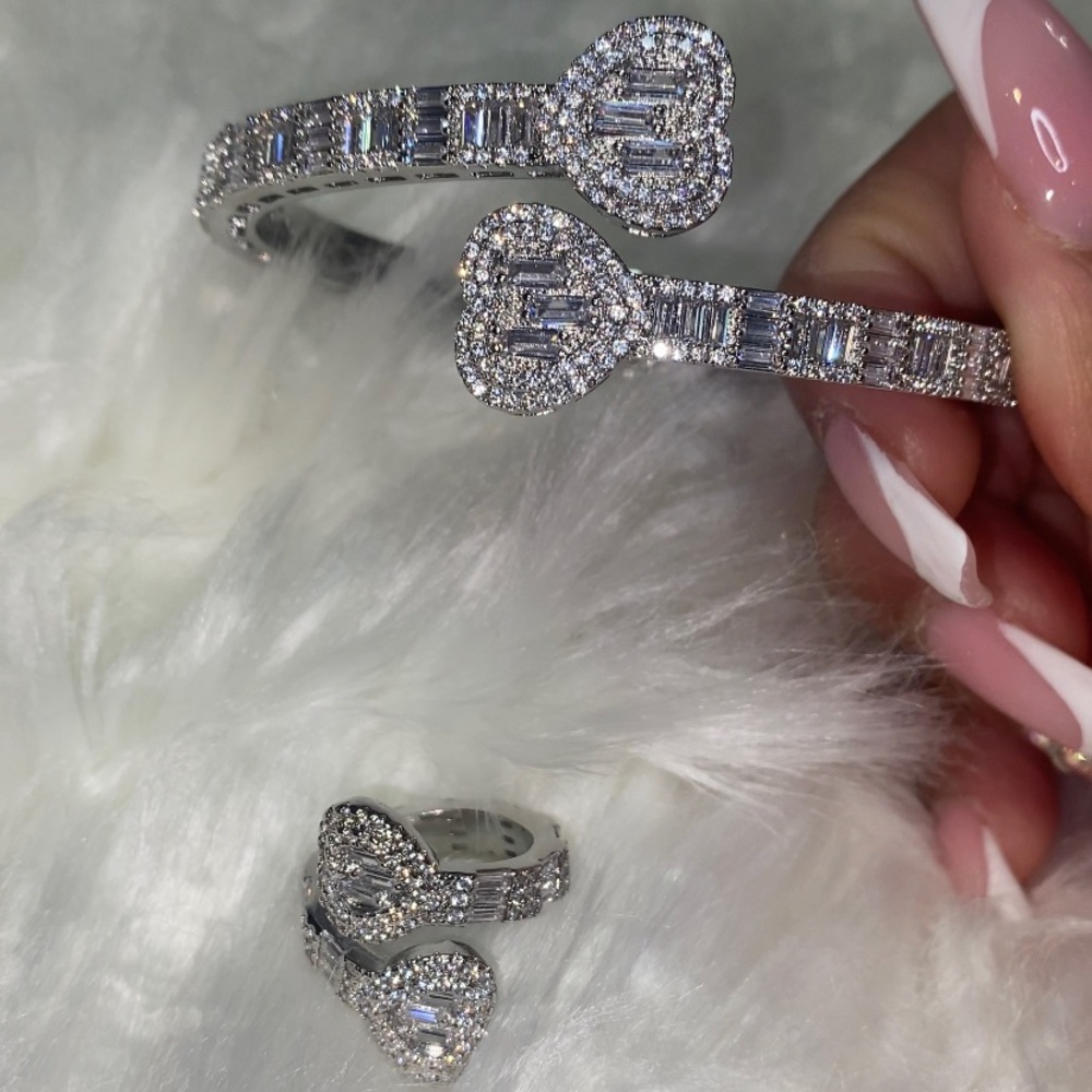 Heart bracelet with matching ring